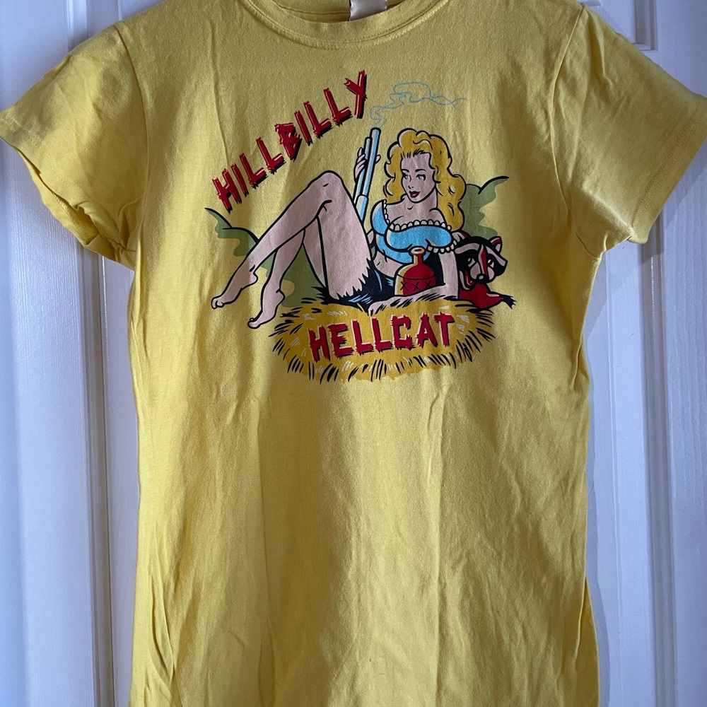 Atomic Tee’s Yellow Graphic with Hillbilly Hellcat Design